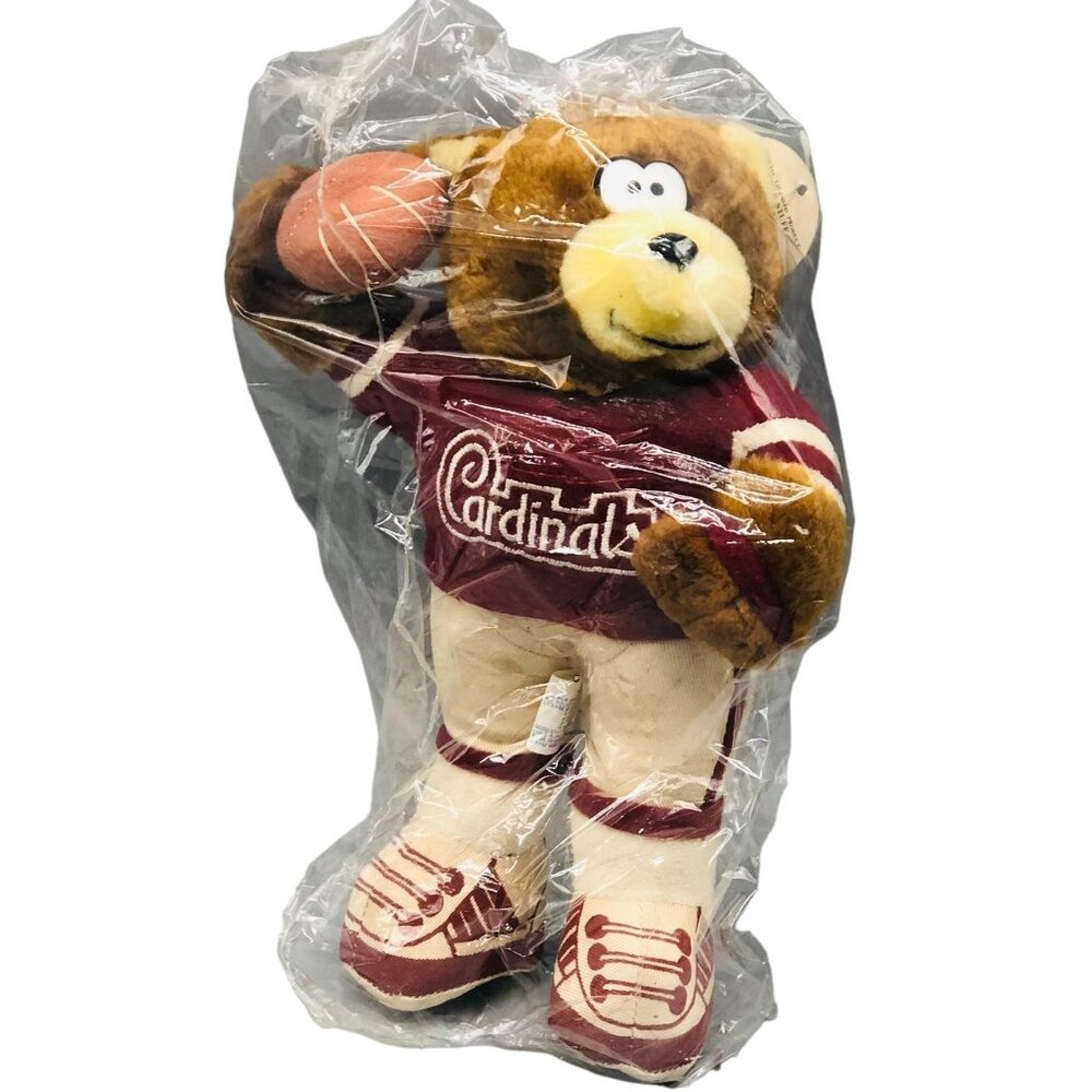 Vintage GoodStuff Corp. Team NFL 1992 Cardinals stuffed teddy bear holding READ